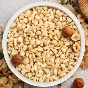 whitened chopped hazelnuts